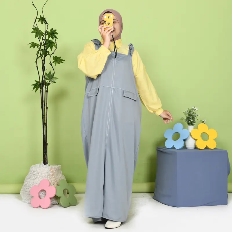Mybamus Gaby Overall Dress Panjang Jumpsuit Wanita Korean Style Baju Gamis 4