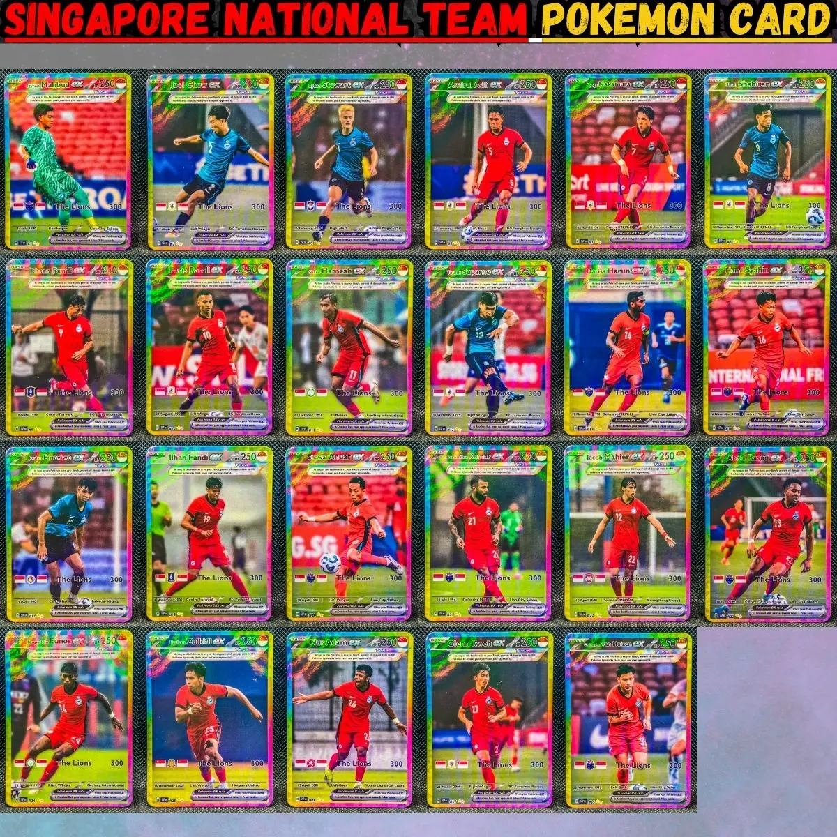 Singapore Football National Team Pokemon Card