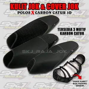 Cover Jok Kulit Jok Motor POLOS X CARBON CATUR 3D Tinggal Pasang 3 Pilihan Motif Motor Beat, Vario, Scoopy, Nmax, Pcx, Lexi,Stylo, supra x