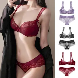 Setengah cangkir Bra Push-up,Seksi Renda Set Pakaian Dalam,Tipis,Penting untuk Payudara Kecil