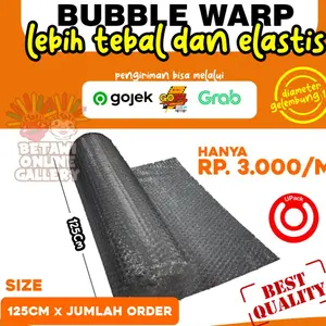BUBBLE WRAP ROLL METERAN (1,25M x JUMLAH ORDER) HITAM PUTIH BUBLE WRAP / Bubble wrap Elektronik