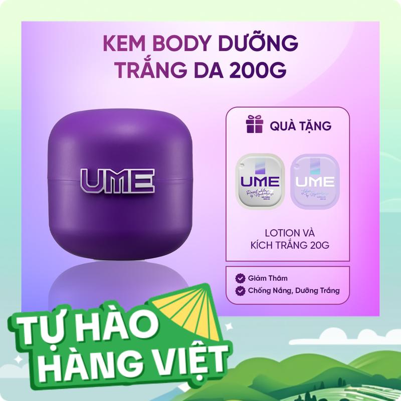 Kem Dưỡng Trắng Body UME Cấp Ẩm Mịn Màng, Hỗ Trợ Mờ Thâm, Chống Nắng 200g - Women Dưỡng Da Body Dưỡng Body Làm Đẹp Da