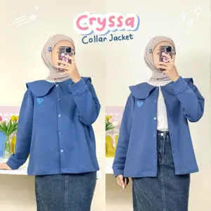 [Marasoe LIVE] CRYSSA COLLAR SWEATER  Jaket Sweater Cardigan Outer Wanita Basic Casual Korean Outer Cardigan Luaran Jaket Basic Korean Sweatshirt Sweater Berkerah
