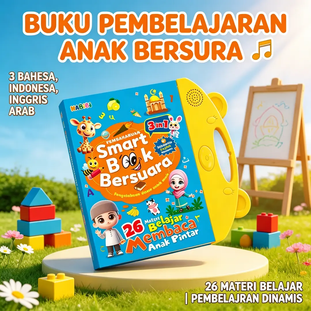 Buku Pintar Bersuara Elektronik Anak Laki-laki dan Perempuan Usia 1-6 Tahun 13 Materi Belajar Dasar Bilingual Indonesia Inggris Suara Jernih Tanpa Noise Tombol Besar Mudah Ditekan Melatih Kemampuan Berbicara Persiapan Masuk Sekolah Dasar COD Tersedia