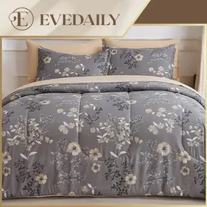 Bed Cover Set Motif Countess Mix Plain Khaki - Daun - Gelap - Abu - Khaki - Ukuran Lengkap Bisa Custom - evedaily