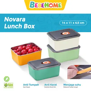 [READY] Bebehome Novara Food Storage Stainless Steel SUS304 | Kotak Makan Premium Anti Tumpah, Kompak & Elegan