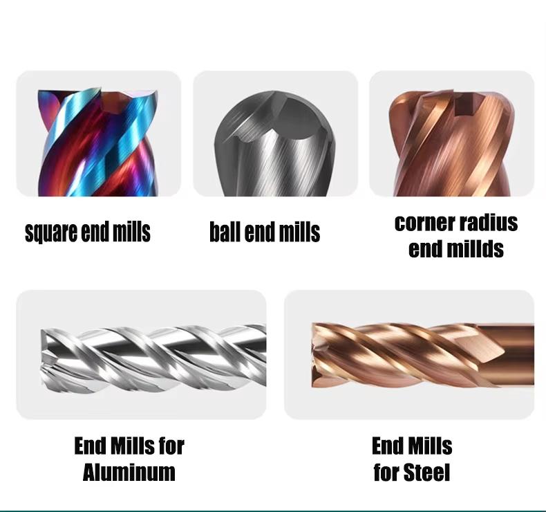Product Introduction of 55HRC 4 Flutes Full Sizes Tungsten Carbide Flat End Mills 0