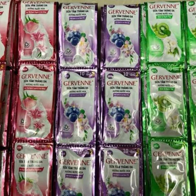  Combo 120 gói 10 dây  sữa tắm gervenne hương nước hoa đủ mùi 