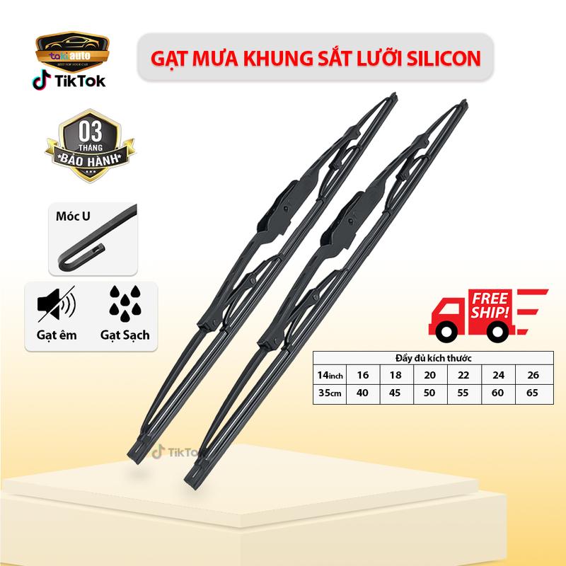 (Bảo Hành 3 tháng) Gạt mưa ô tô khung xương sắt chính hãng thanh lưỡi gạt kính nước mưa ôtô xe hơi cao cấp Phụ Tùng