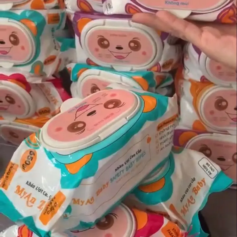 Combo 10 bịch khăn ướt baby không mùi không cồn k chất parapen trẻ sơ sinh xài được