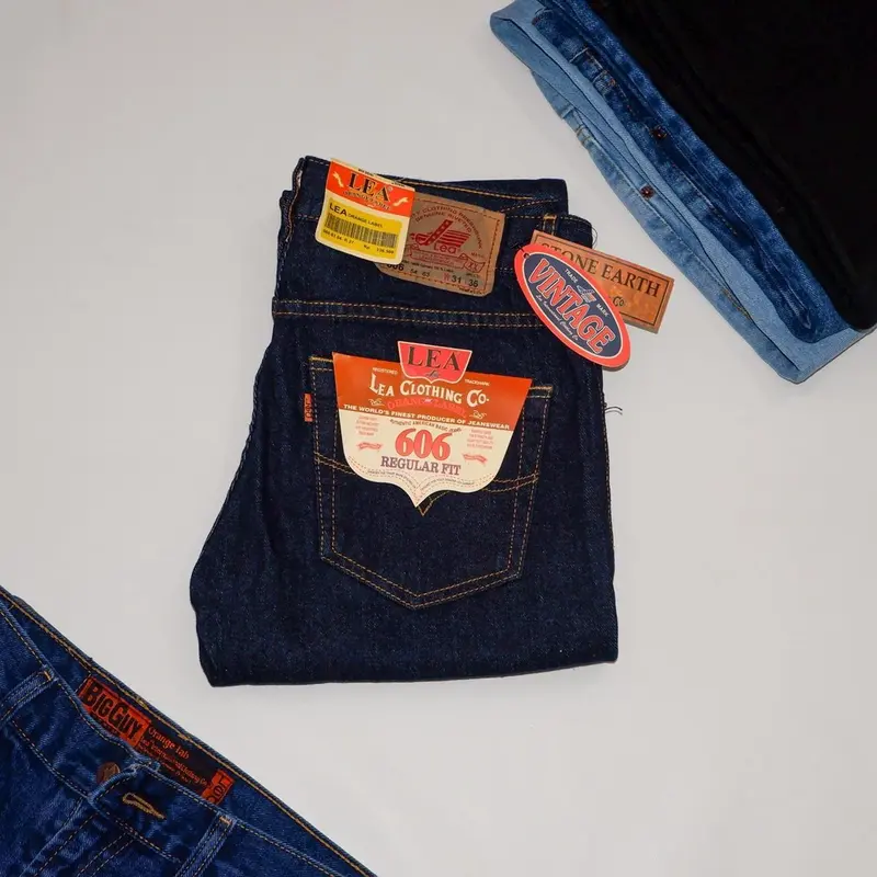 Celana Jeans Standart Pria Lea Reguler fit Size 28-44 Bahan Tebal Denim Premium Bisa 1