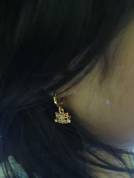 Product Review of Anting Anak Gandul Kotak Anting Klip Titanium Anti Karat COD Cewek Costume Fashion from k**p 0