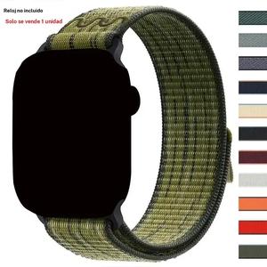 Correa de reloj de nylon (solo correa), correa de reloj de repuesto para Apple Watch Ultra 2 49mm 46mm 42mm 45mm 41mm 44mm 40mm 38mm iWatch Series 10 9 8 7 SE 6 3 5 4 2 1, accesorios para smartwatch, wearable