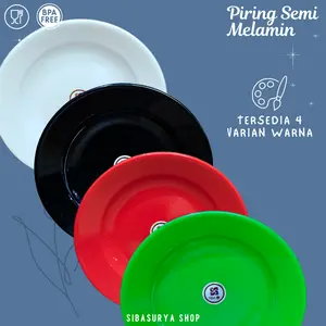 PIRING SEMI MELAMIN 6 PCS - Piring Makan Tekstur Glossy BPA FREE