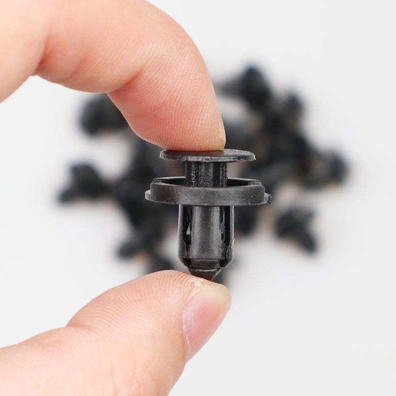 Product Introduction of 10/20/50pcs 8mm Diameter 8mm Black Plastic Auto Fasteners Rivets Clips Vehicle Car Bumper Door Panel Fender Liner Clips Retainer 25