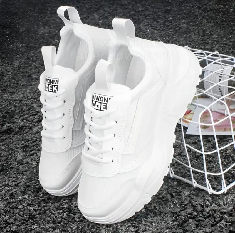 Sepatu Sneakers Wanita Coek Terbaru 2024 BR18 - Korean Style Casual Canvas Karet Kasual Shoe Hitam Putih - Sport, Cewek Sport Cewek Olahraga 4