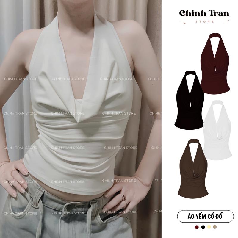[MẶC 6 KIỂU] Áo Yếm Cổ Đổ Ôm Body Quyến Rũ Chất Thun Cotton Mềm Mịn
