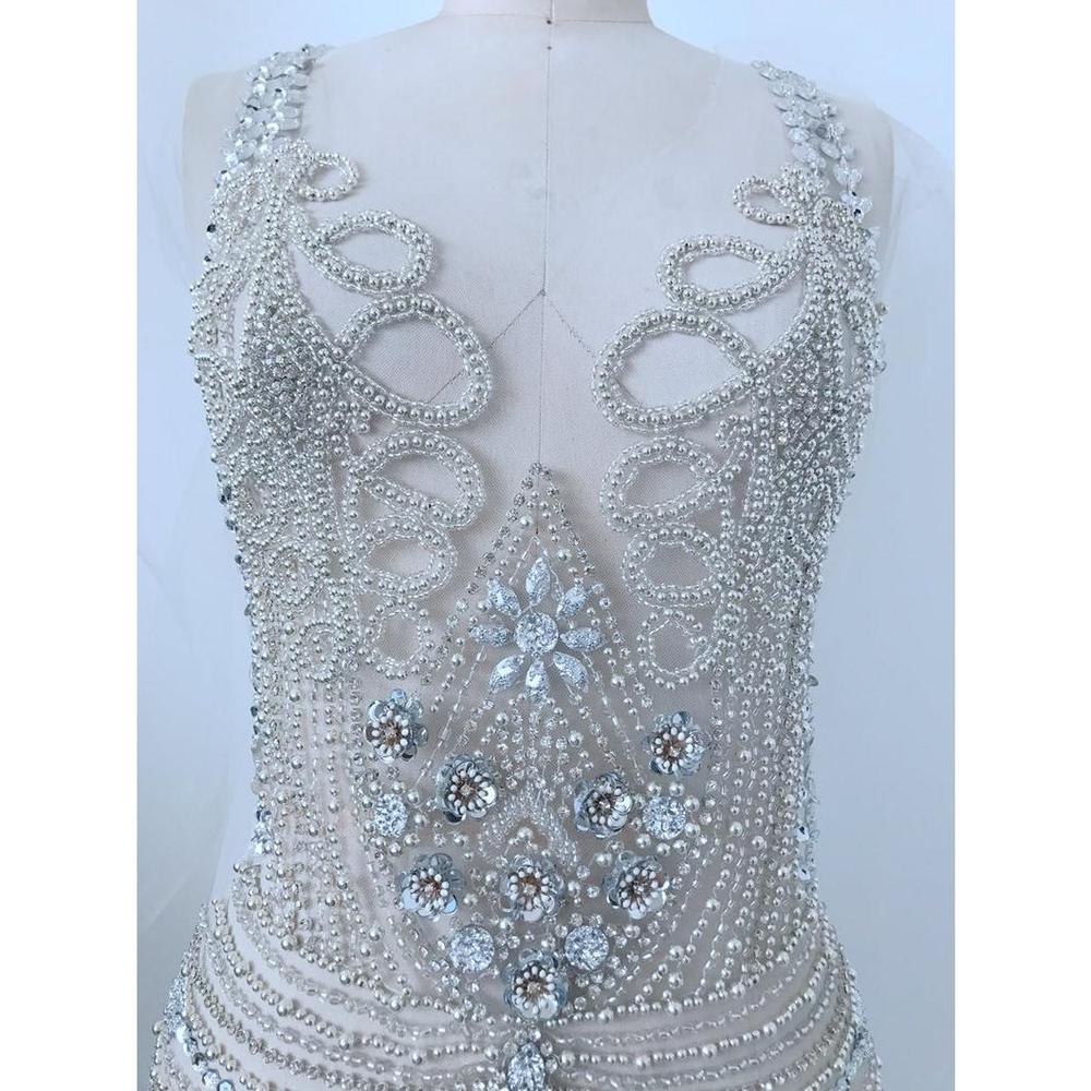 TERLARIS Super Large Silver Luxury Rhinestone Bodice Crystal