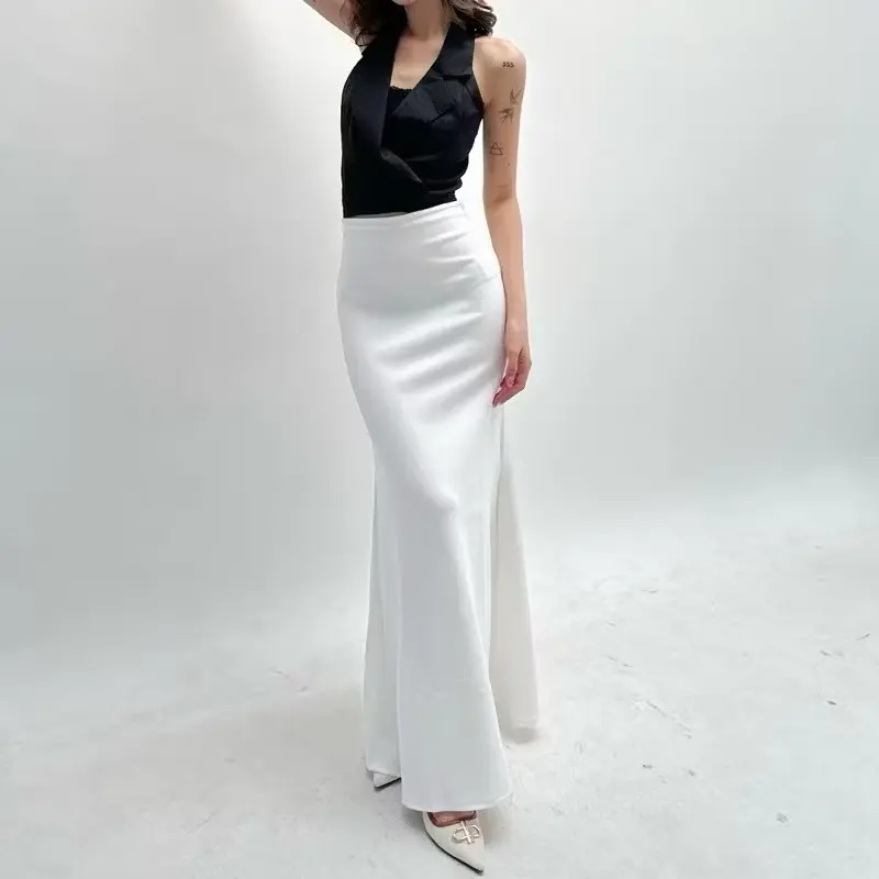 DISKON MURAH BAHAN TEBAL . TANPA JAHITAN TENGAH  !!Lunar Mermaid Skirt - Mermaid Skirt - Rok Flare Wanita - Rok Mermaid Basic Polos - Mermaid Maxi Skirt Rok Panjang Wanita