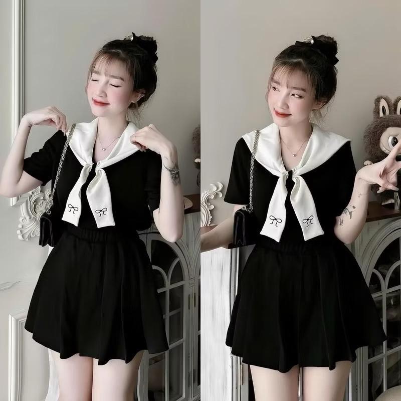 Bigsize 60-130kg set áo + chân váy xoè có quần trong