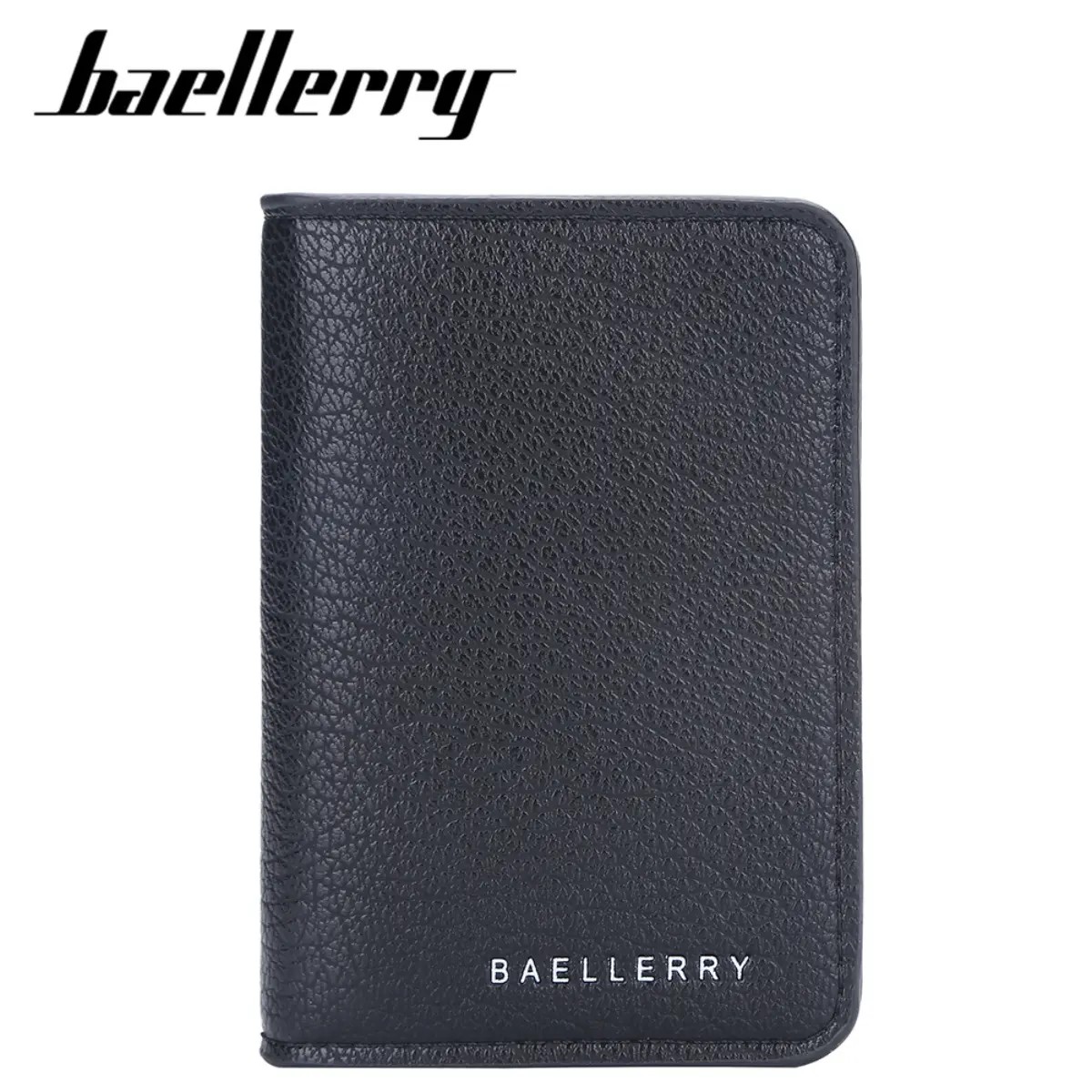 Baellerry Mens Lychee Texture Soft PU Minimalist Wallet Multiple Card Slots Open Design Durable