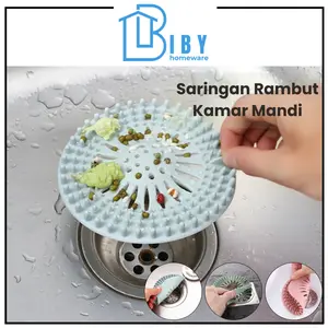 BIBY Saringan Rambut Kamar Mandi / Saringan Wastafel Dapur / Filter Saluran Silikon
