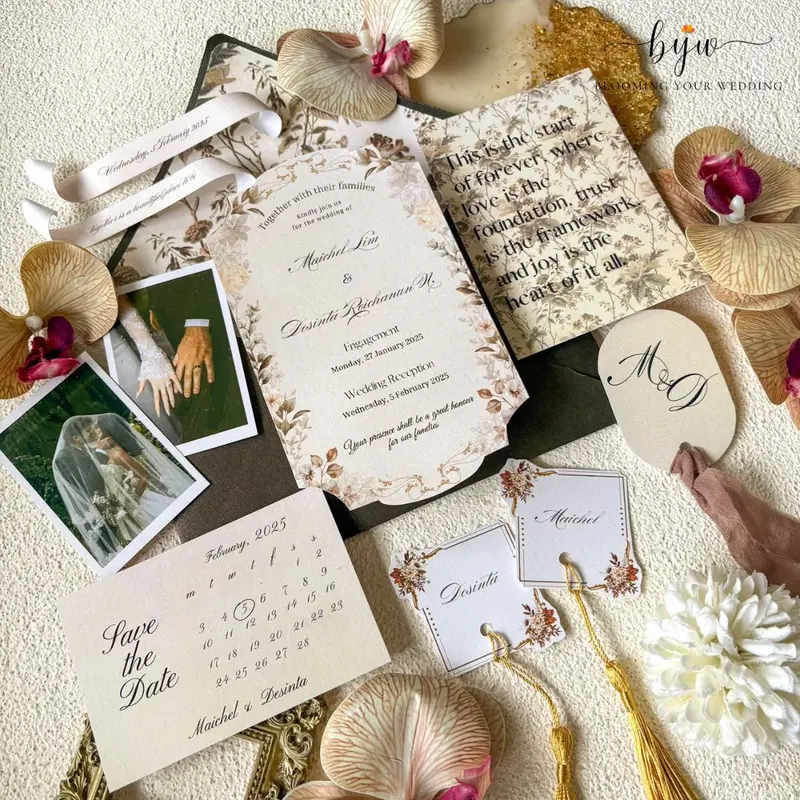 [PASTI JADI 1-2 HARI] Keepsake Wedding Calligraphy Keepsake Keep Shake Off Vows Set Wedding Stationary Undangan Pernikahan 1