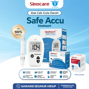 Sinocare BGM Cek Gula Darah Akurat - Safe Accu Alat Cek Gula Lengkap Set (Kit) Sinocare BGM Cek Gula Darah Akurat - Safe Accu Alat Cek Gula Lengkap Set (Kit)