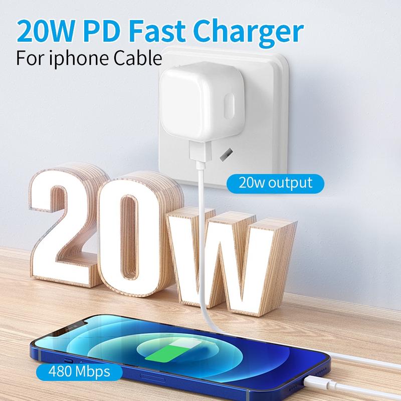 20W USB-C Fast Charger Bulk Lot – For IPhone 14/13/12/11 Pro Max, IPad – With Cable