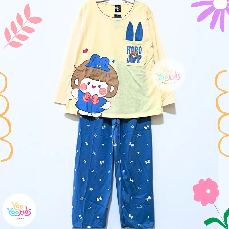 Setelan Baju Tidur Anak Perempuan Umur 8 - 12 Tahun Baju & Celana Panjang / Piyama Anak Perempuan / Piyama Anak Cewek / Piama Anak Perempuan / Baju Anak Perempuan / Setelan Anak Perempuan / Fashion Anak Perempuan / Pakaian Anak Perempuan Motif Lucu 8