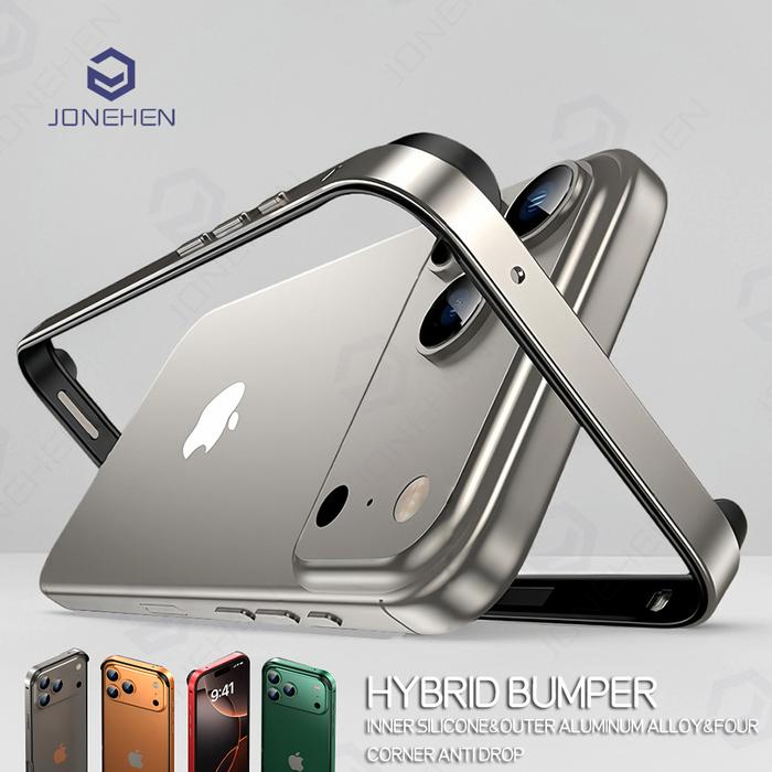 Frame Catatan Jual Hybrid Silicone Frame Aluminum Metal For iPhone 17 16 15 14 13 12 ...