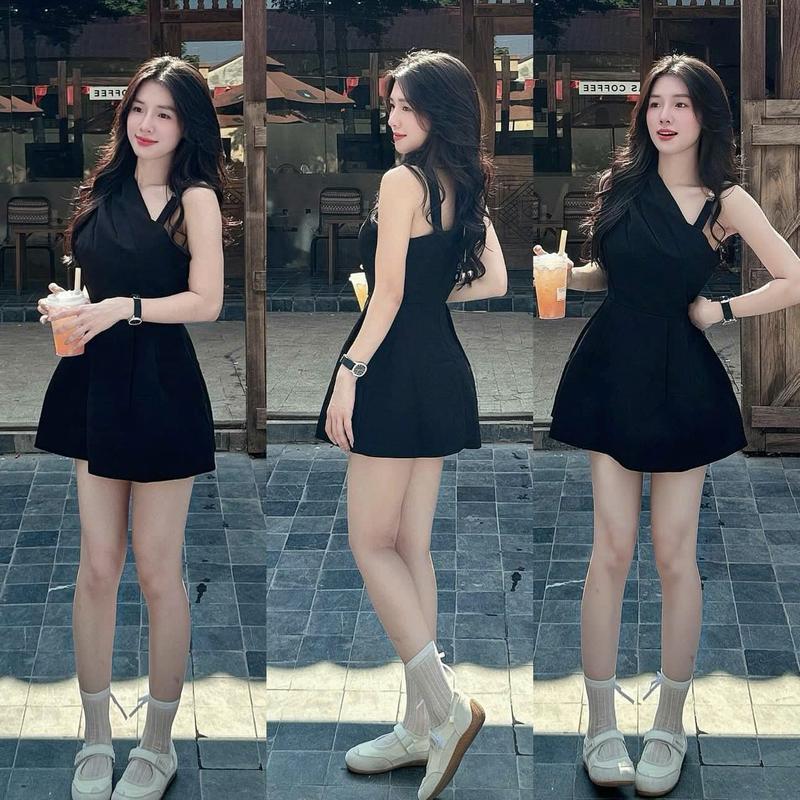 (CÓ BIG SIZE) Váy Đen Dáng Xòe Cổ Vest Thiết Kế Tinh Tế Thanh Lịch Penny Dress