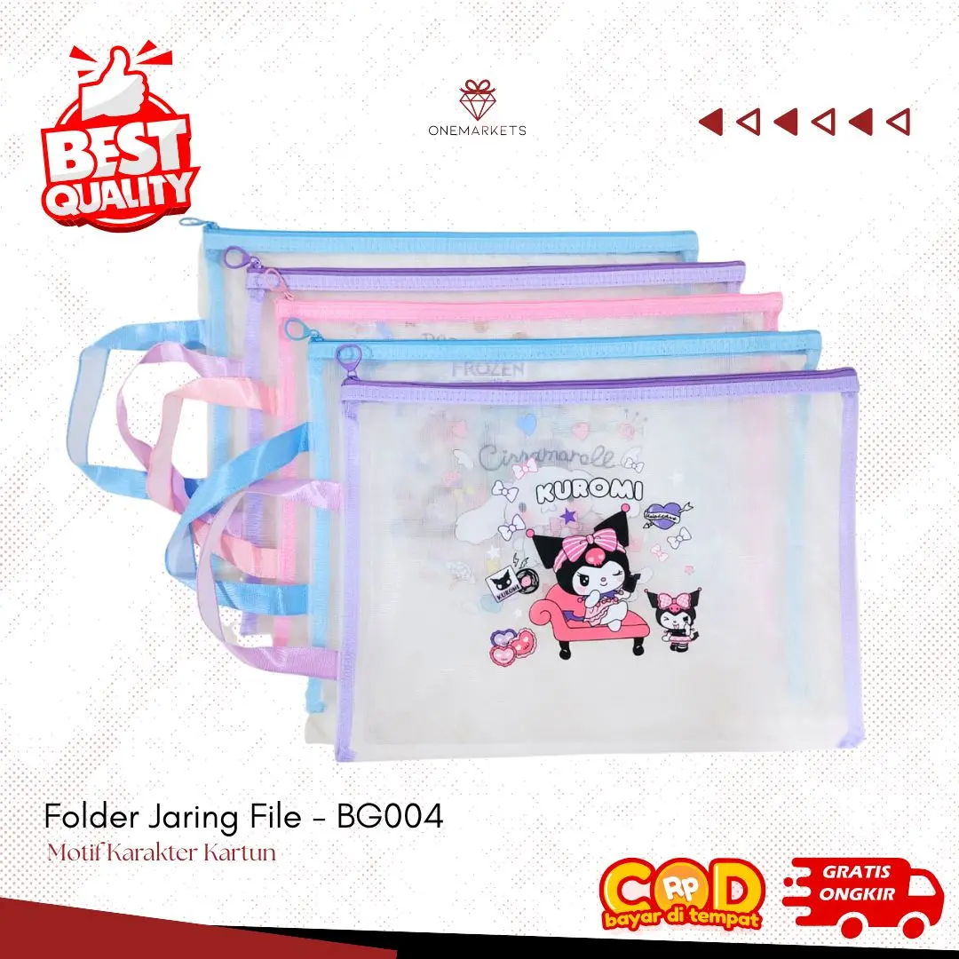 Folder Jaring File / Amplop Buku Tulis / Map Tas Seleting / Plastik Buku Alat Tulis Sekolah BG004