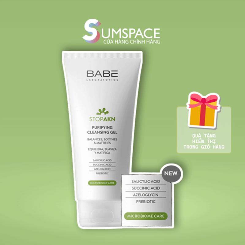 SUM SPACE CÔNG TY Sữa Rửa Mặt BABE Stop AKN Purifying Cleansing Gel Skincare Cho Da Dầu Mụn - 200ml