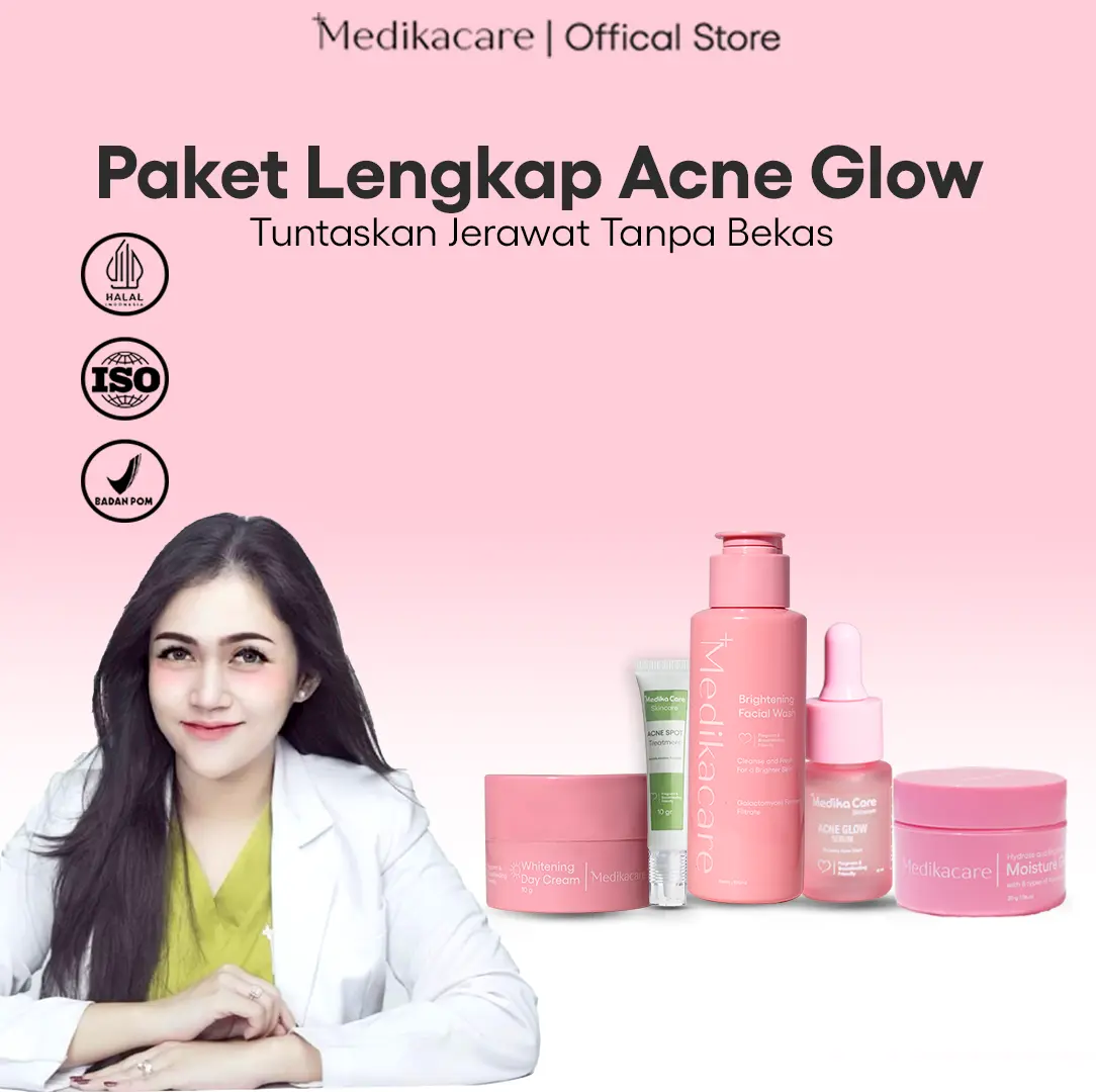 Medikacare - Paket Acne Glow Lengkap - Membantu Menghilangkan Jerawat & Bekas Jerawat