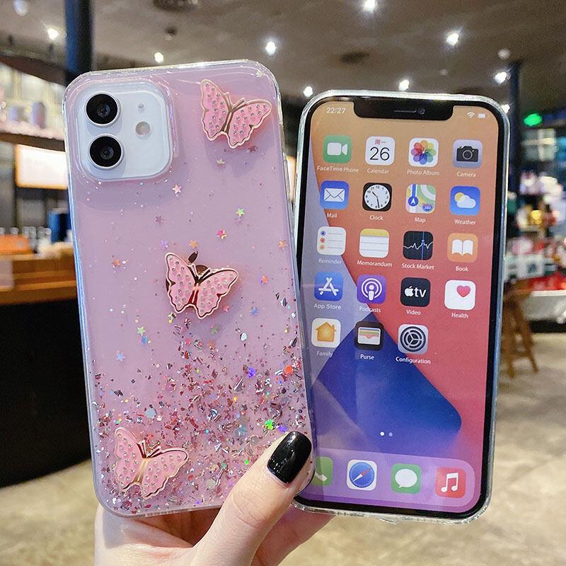 Product Introduction of Soft Casing for Samsung Galaxy A34 A54 5G A14 4G A24 Beautiful Shiny Starry Sky with Butterfly Trinkets Silicone Soft Phone Case Cover 13