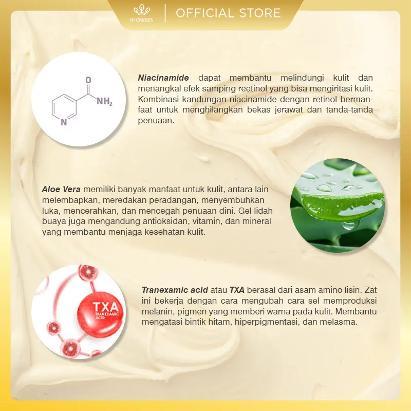 HIQWEEN SHINING GLOW DAY CREAM WITH SUNSCREEN Krim Siang Niacinamide Mencerahkan Pencerah Kulit Flek Hitam Melasma 3