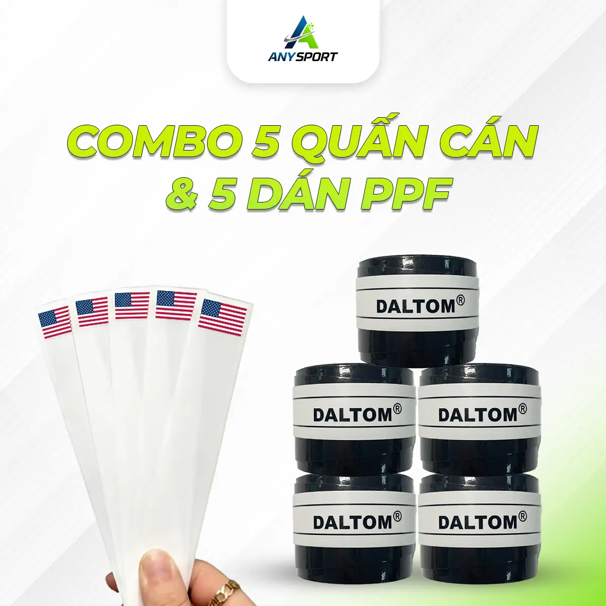 5 CUỘN QUẤN CÁN ĐEN + 5 MIẾNG PPF