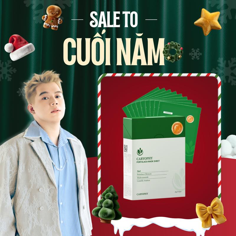   Long chun x minie  - Hộp 10 Miếng Mặt Nạ Caryophy Portulaca Mask Sheet 3in1 