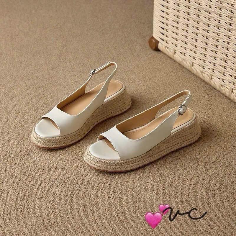 [QCCC] Xăng đan xuồng nữ hở mũi êm nhẹ hàng quảng châu ôm chân ( full box)