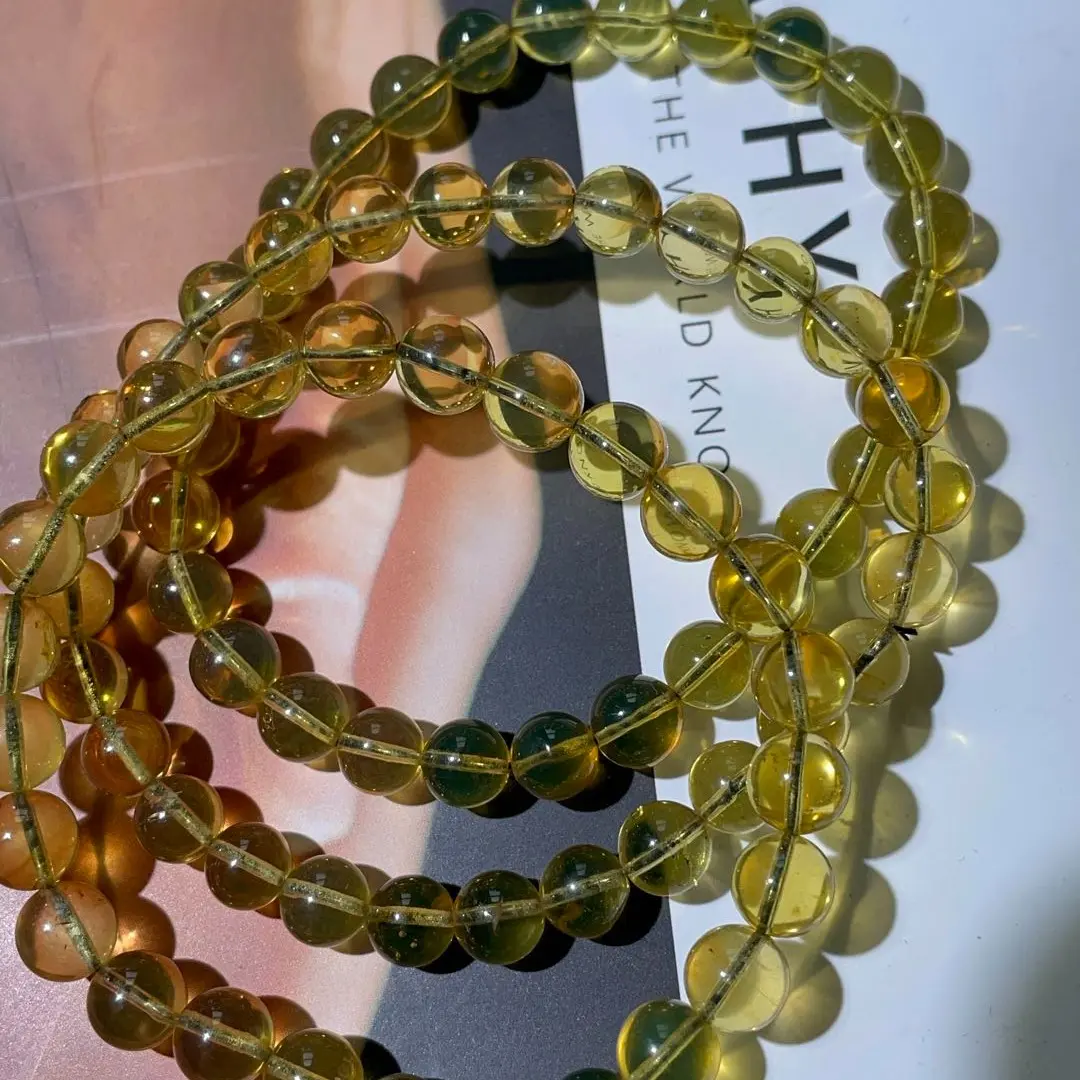 High quality clear blue amber bracelet