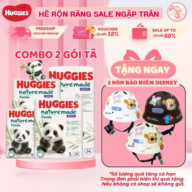 COMBO 2 GÓI TÃ HUGGIES NATURE MADE PANDA SIZE M56/L42/XL36/XXL24