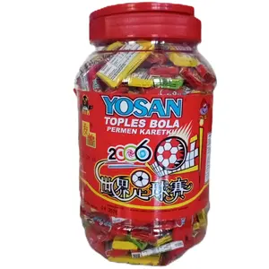 Permen Karet Yosan Jadul Toples Bola Besar - 200 pcs + Bonus Gelas Cantik  Snacks