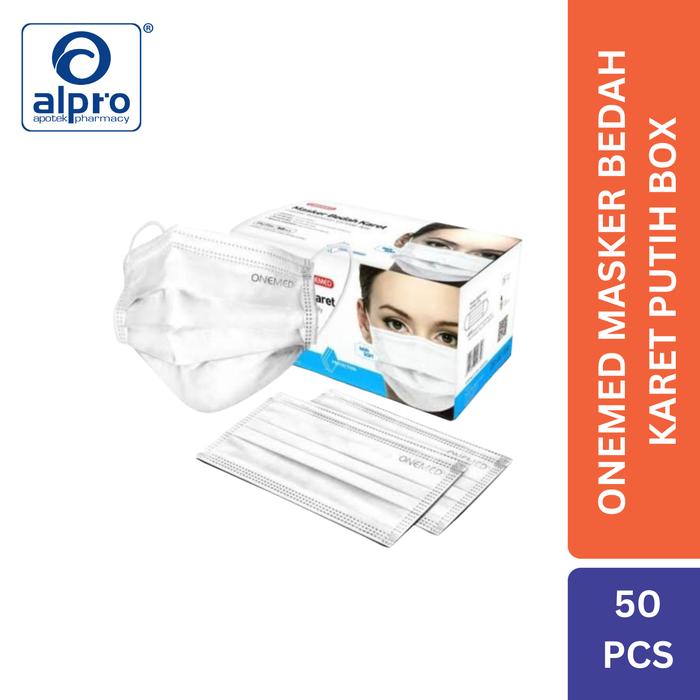 Gambar Onemed Masker Bedah Karet Putih Box Isi 50Pcs Putih dari Apotek Alpro Tamansari Semanggi Kota Administrasi Jakarta Selatan Tokopedia