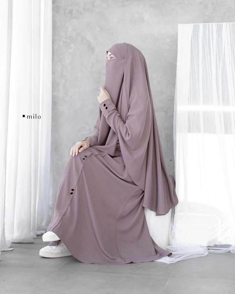 Product Introduction of Gamis  Abaya Ayara Terbaru Gamis One Sat Khimar Bahan Crinkle Airflow Cocok Buat Umroh Haji Lebaran Muslim Wanita Syari Kondangan Dress Remaja Dewasa Nyaman 14