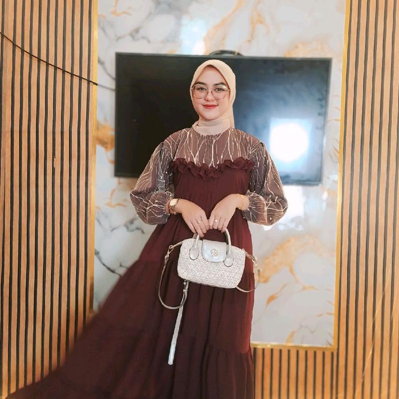 gamis ratu ceruty brukat gamis lebaran cantik 0