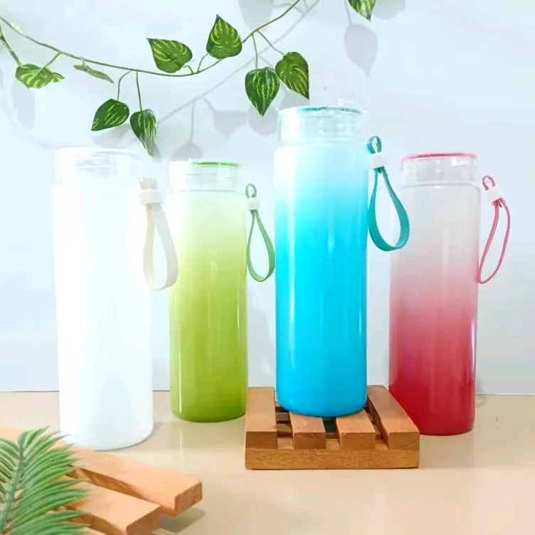 B(B84) BOTOL SLIM WARNA GRADASI TAHAN PECAH Kaca Bottles Kitchenware Water 2