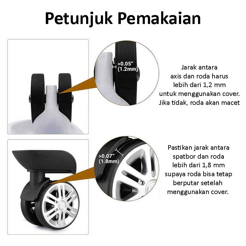 Pelindung Roda Koper Silikon Luggage wheel Isi 4Pcs Dan 8Pcs Silicon Kabin 4