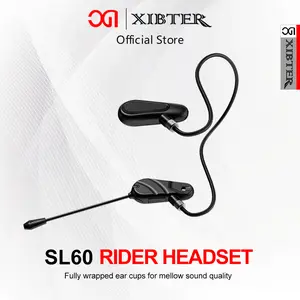 XIBTER SL60 Intercom Headset Helm Bluetooth Motor Sepeda HeadPhone Microphone Music Wireless Lightning