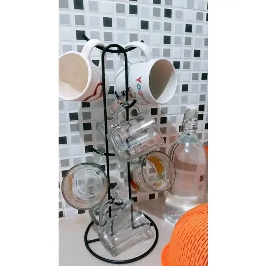 Rak MUG Gelastinggi 35cm Lebar 18cm - Tempat 8  Penyimpanan  Gelas marmer/Cangkir untuk Teh/Kopi 2